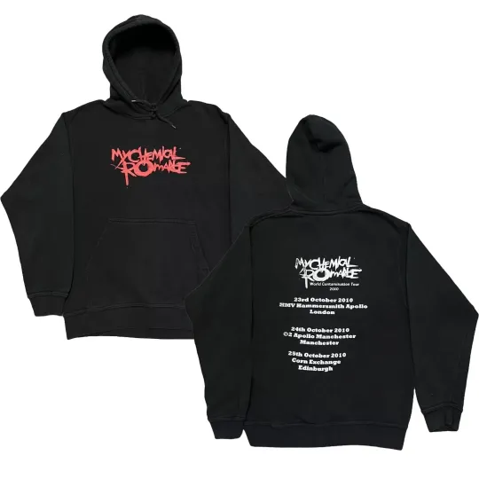 Vintage My Chemical Romance Hoodie Emo Tour Concert Y2K Fan Gift