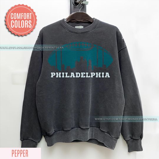 Discover Philadelphia Football Vintage Style Comfort Colors Sweatshirt,Philadelphia Football Tshirt,Football Tshirt, Philadelphia Retro Crewneck FCT4