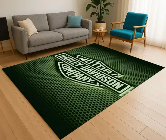 Haarleyy Davidson Motorcycle Rug for Home Decor