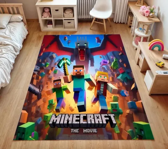 Discover Minecraft Rug, Video Game Rugs, Living Room Bed Decor