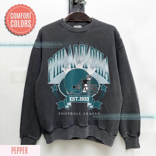 Discover Philadelphia Football Vintage Style Comfort Colors Sweatshirt,Philadelphia Football Tshirt,Football Tshirt, Philadelphia Retro Crewneck FWP4
