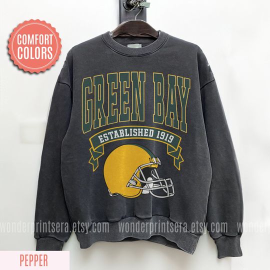 Discover Green Bay Football Vintage Style Comfort Colors Sweatshirt, Retro Green Bay Varsity Crewneck Sweatshirt, Green Bay Long Sleeve FXA5