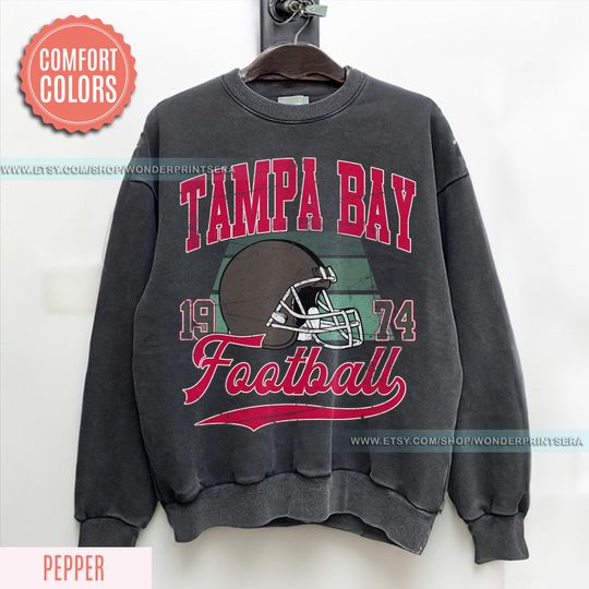 Discover Tampa Bay Vintage Style Comfort Colors Football Sweatshirt,Tampa Bay Football Sweatshirt,Tampa Bay Football Shirt,Sunday Football FSE26