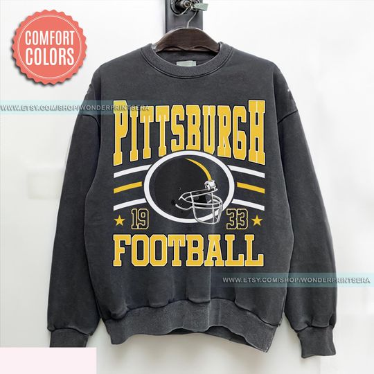 Discover Pittsburgh Football Comfort Colors Sweatshirt, Vintage Unisex Pittsburgh Crewneck,Gift for Football Fan,Oversized Pittsburgh Sweatshirt FMV3
