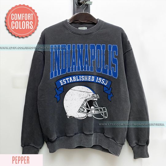 Discover Indianapolis Football Vintage Style Comfort Colors Sweatshirt,Indianapolis Football Shirt, Retro Indianapolis Football Fan Gift FXA24