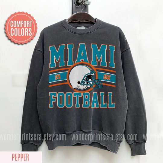 Discover Miami Football Vintage Style Comfort Colors Sweatshirt, Retro Miami Football Crewneck, Miami Football TShirt,Miami Florida Football Gift F92
