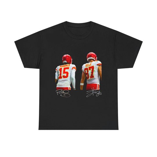 Patrick Mahomes & Travis Kelce Kansas City Chiefs Autograph T-Shirt