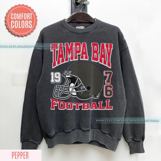 Discover Tampa Bay Vintage Style Comfort Colors Football Sweatshirt,Tampa Bay Football Sweatshirt,Tampa Bay Football Shirt,Sunday Football FUG26
