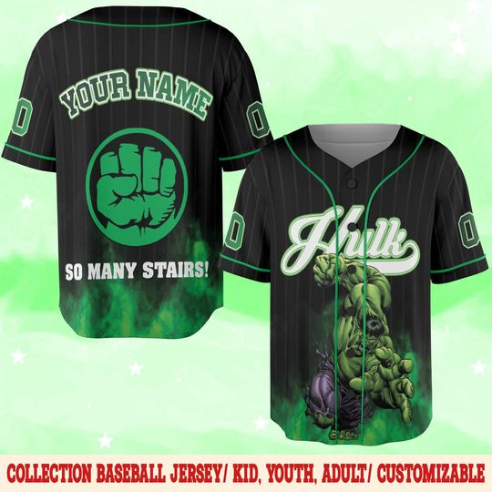 Discover Custom Marvel Hulk Collection Baseball Jersey, Hulk Superhero Kid Jersey, Personalized Hulk Baseball Jersey, Superhero Birthday Shirt NGQD04