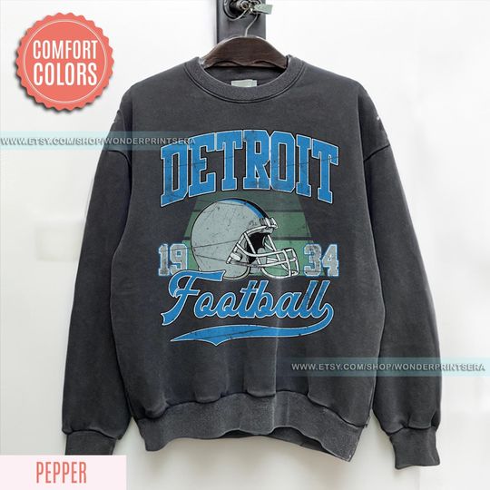 Discover Detroit Football Comfort Colors Vintage Style Sweatshirt, Detroit Football Tee, Detroit Football Shirt,Detroit Sweater,Sunday Football FSE18