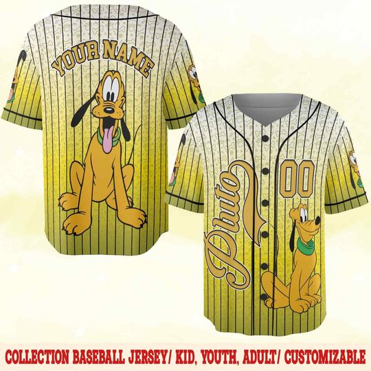 Discover Pluto Baseball Jersey, Custom Pluto Dog Jersey, Disney Pluto Baseball Shirt, Pluto Dog Shirt, Pluto Lover Gift C1E318