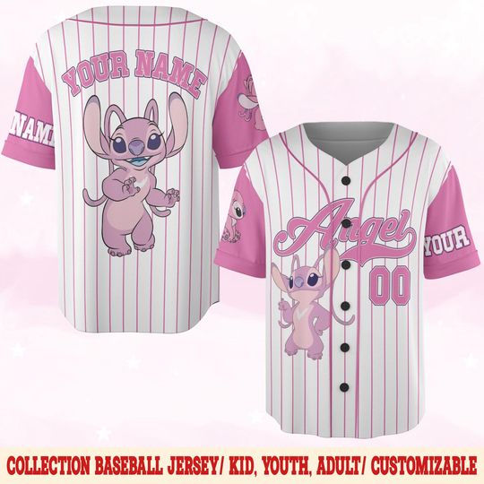 Discover Custom Angel Stitch Baseball Jersey,Custom Disney Lilo & Stitch Angel Baseball,Disney Baseball Jersey,Stitch Birthday Gift Stitch Fan BZEE04