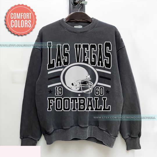 Discover Las Vegas Football Vintage Style Comfort Colors Crewneck Sweatshirt,Retro Las Vegas Football Shirt,Las Vegas Football Christmas Gift FMV14