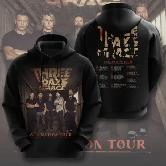 Discover Three Days Grace Alienation Tour 2026 3D Hoodie, new