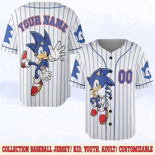 Discover Personalized Disney Sonic Baseball Jersey, Sonic Baseball Jersey, Sonic Party Jersey, Sonic Birthday Gift BZED02