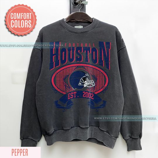 Discover Houston Football Vintage Style Comfort Colors Crewneck Sweatshirt,Texan Football Shirt,Houston Football Game Day Shirt,Sunday Helmet FMV22