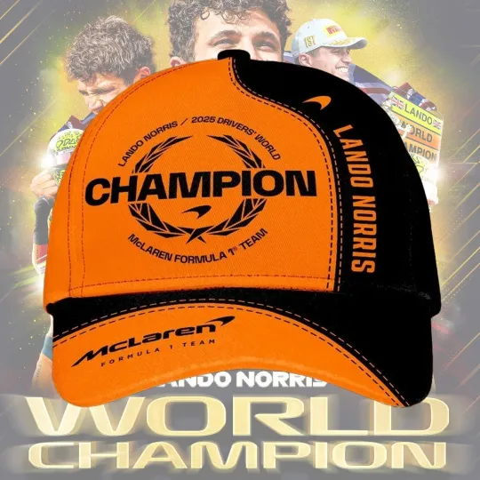 2025 Lando Norris #4 World Champions AOP Baseball Cap Gift, Gift For Fans