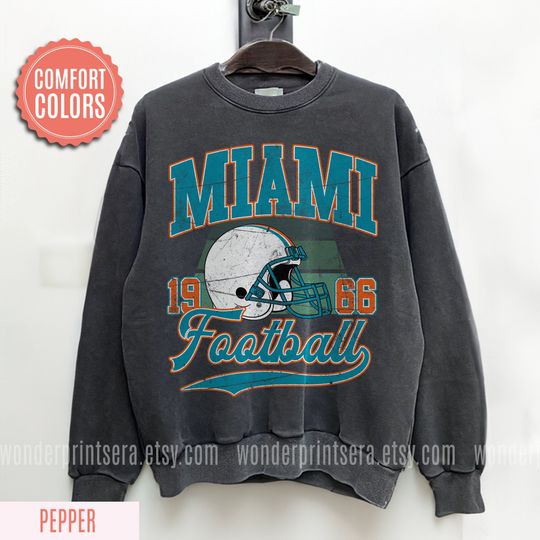 Miami Football Vintage Style Sweatshirt,Retro Miami Football Crewneck,Miami Football TShirt,Miami Florida Football Gift