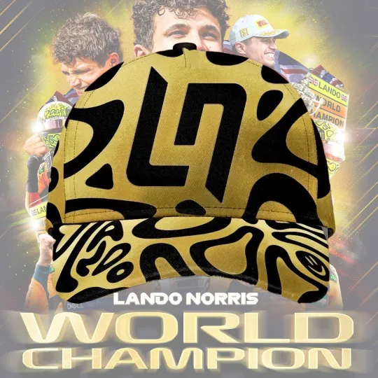 Lando Norris #4 2025 World Champions All Print Baseball Cap Gift