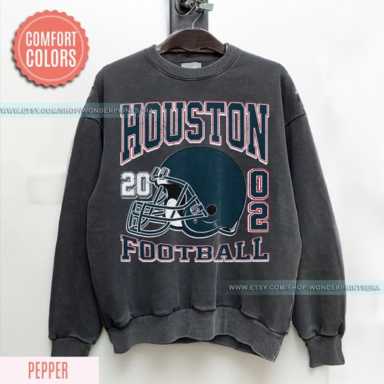 Discover Houston Football Vintage Style Comfort Colors Crewneck Sweatshirt,Texan Football Shirt,Houston Football Game Day Shirt,Sunday Helmet FUG22