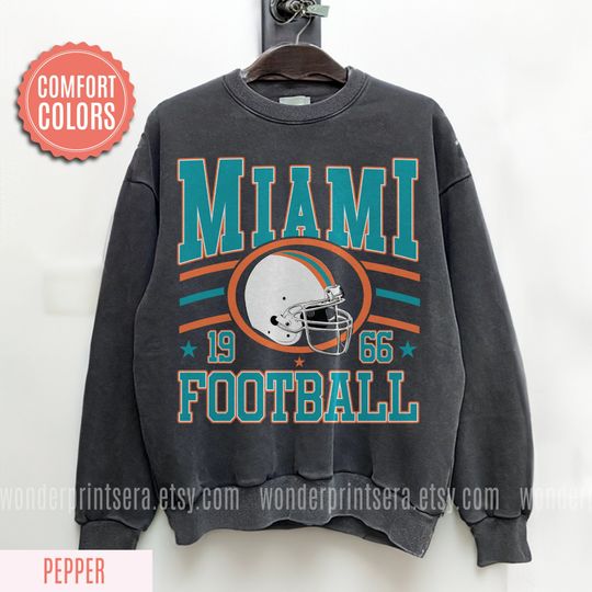Miami Football Vintage Style Sweatshirt,Retro Miami Football Crewneck,Miami Football TShirt,Miami Florida Football Gift