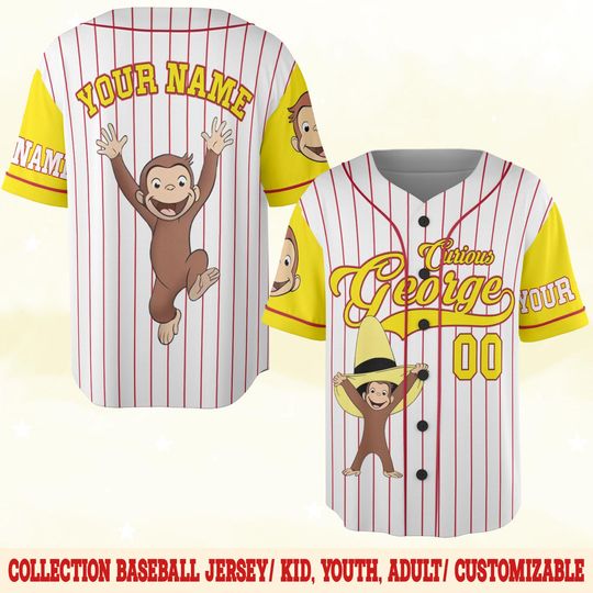 Curious George Birthday Baseball Jersey, Curious George Birthday Jersey Shirt