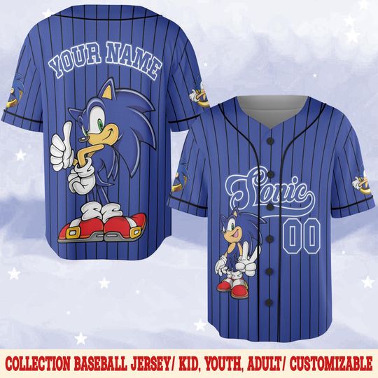 Discover Personalized Disney Sonic Baseball Jersey, Sonic Baseball Jersey, Sonic Party Jersey