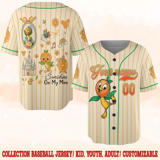 Discover Personalized Disney Orange Bird Baseball Jersey, Funny Summer Bird Epcot Park