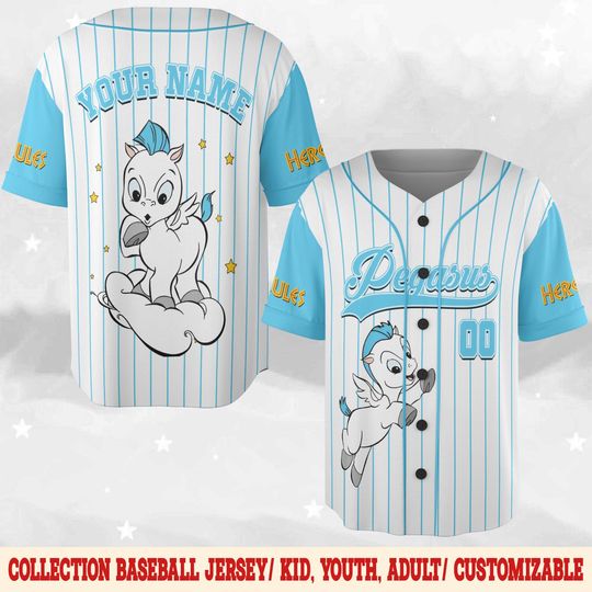 Custom Hercules Pegasus Baseball Jersey, Baby Pegasus Hercules Shirt