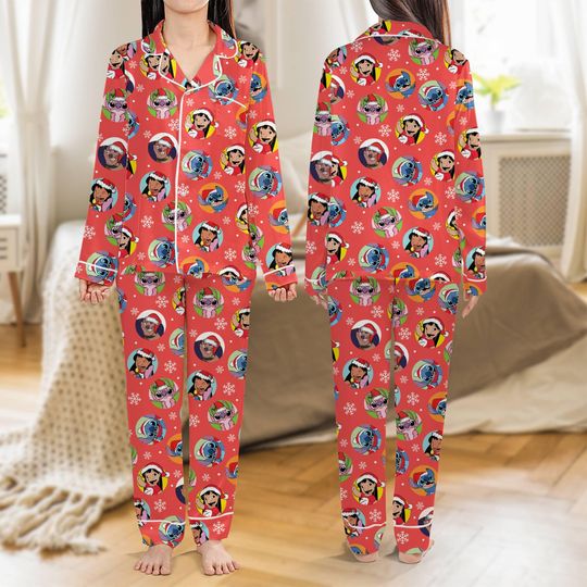 Discover Disneyland Lilo Stitch Pajamas Set, Stitch Santa Hat Pajamas Set,  Ohana Means Family Pajamas, Disneyland Xmas Family Matching Pajamas