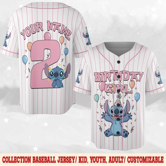 Discover Custom Disney Lilo and Stitch Stitch Baseball Jersey, Gift for Kids, Disney Birthday Gift, Gift For Baseball Fans C1IW27
