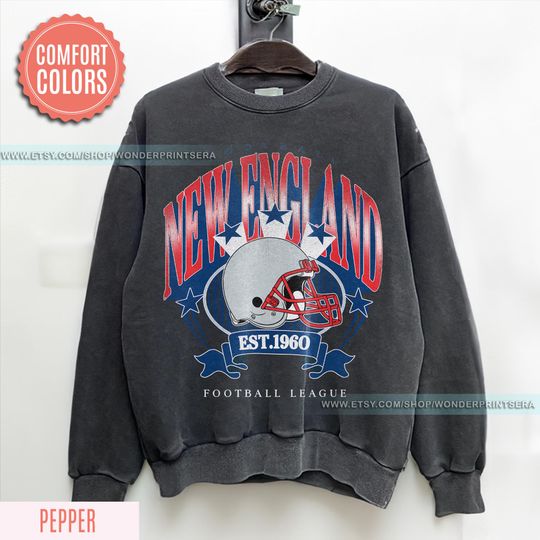 Discover New England Football Vintage Style Comfort Colors Sweatshirt,The Pats T-Shirt,Vintage New England Fan Gift Crewneck,Patriots Sweatshirt FWP2