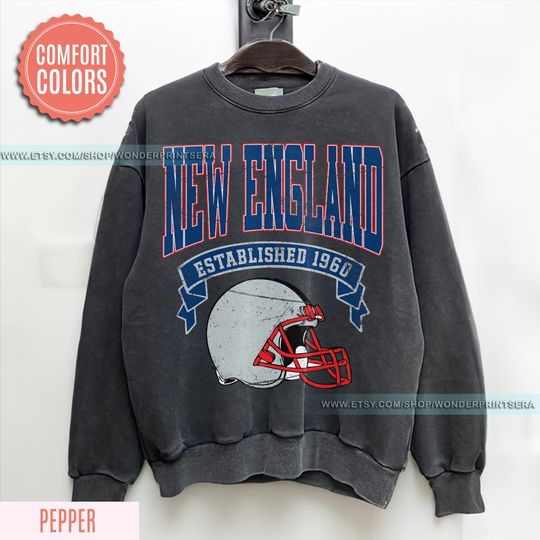 Discover New England Football Vintage Style Comfort Colors Sweatshirt,The Pats T-Shirt,Vintage New England Fan Gift Crewneck,Patriots Sweatshirt FXA2