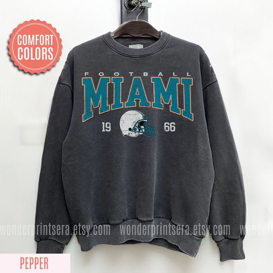 Miami Football Vintage Style Sweatshirt,Retro Miami Football Crewneck,Miami Football TShirt,Miami Florida Football Gift