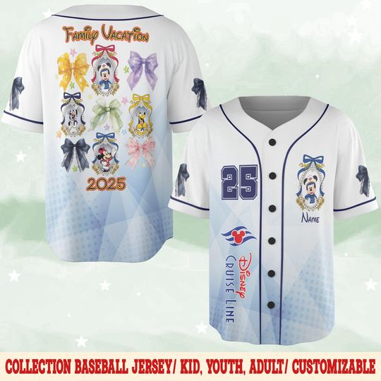 Discover Custom Disney Cruise Baseball Jersey, Mickey and Friends Baseball, 2025 Disney Cruise Outfit