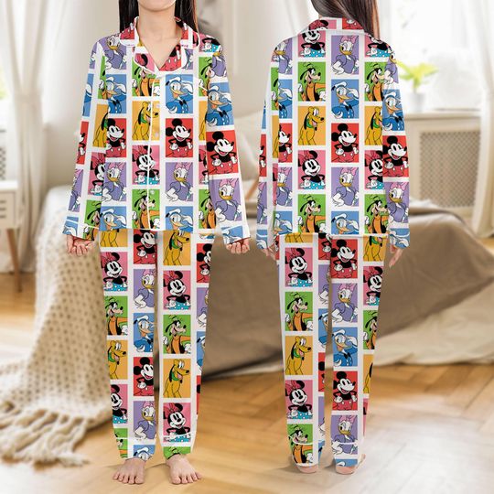 Discover Disneyland Mickey and Friends Pajamas Set, Mickey Minni Xmas Pajamas, DisneyTrip Pajamas Set, Disneyland Family Matching Pajamas