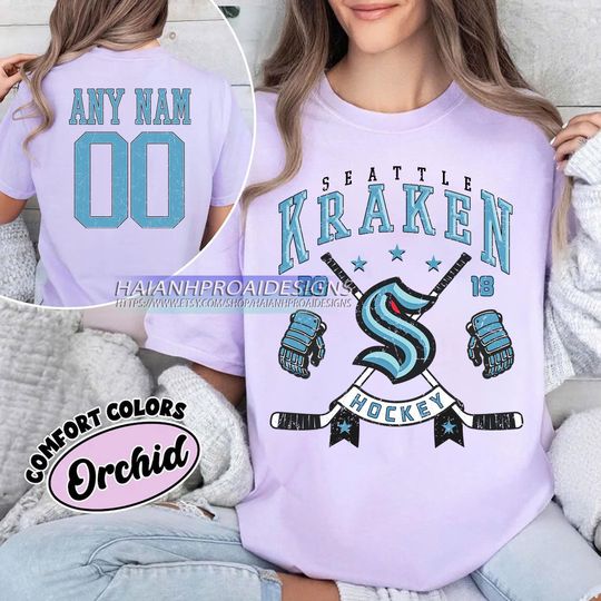 Discover Personalized Comfort Colors Seattle Kraken T-Shirt | Custom Number | Retro Team Shirt