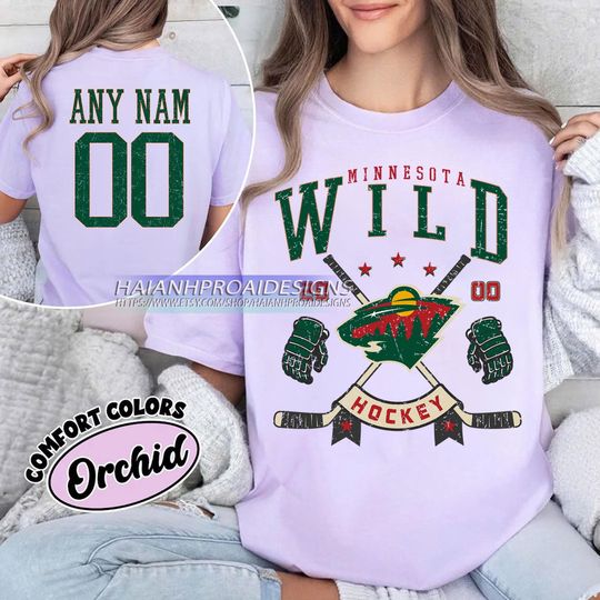 Discover Personalized Comfort Colors Minnesota Wild T-Shirt | Custom Number | Retro Team Shirt