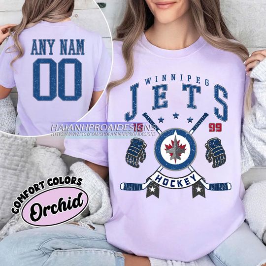Discover Personalized Comfort Colors Winnipeg Jets T-Shirt | Custom Number | Retro Team Shirt