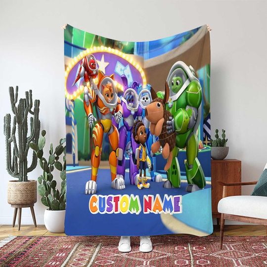 Discover Robogobo Custom Blanket, Heartfelt Comedy Action Series Gift, Disney Kids Cartoon Throw Blanket, Magical Birthday Party Blanket Gift