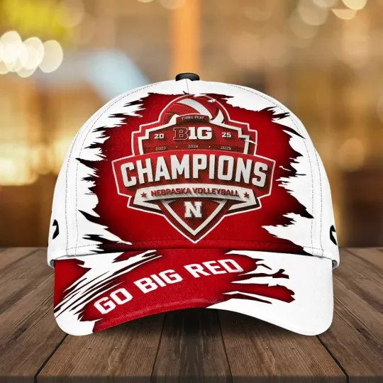 Discover Nebraska Cornhuskers Women’s Volleyball 2025 Big Ten Champions Classic Cap
