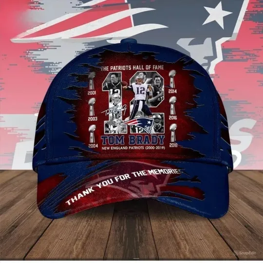 Discover The Patriots Hall Of Fame 12 Tom Brady  Classic Cap