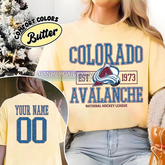 Colorado Avalanche T-Shirt | Custom Name and Number Tee | Vintage Hockey Fan Gift | Personalized Game Day Shirt