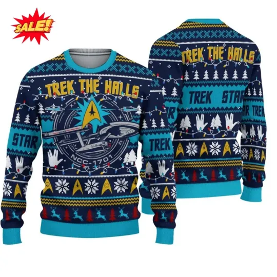 Discover RARE! startrek2020 Trek the Halls Ugly Christmas Ugly Sweater HOT NEW
