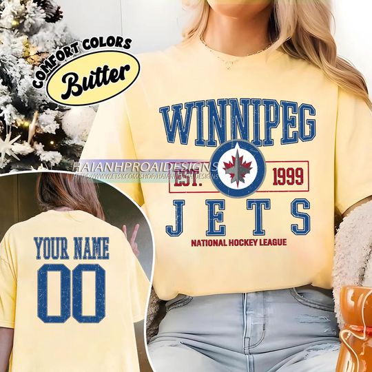 Discover Winnipeg Jets T-Shirt | Custom Name and Number Tee | Vintage Hockey Fan Gift | Personalized Game Day Shirt