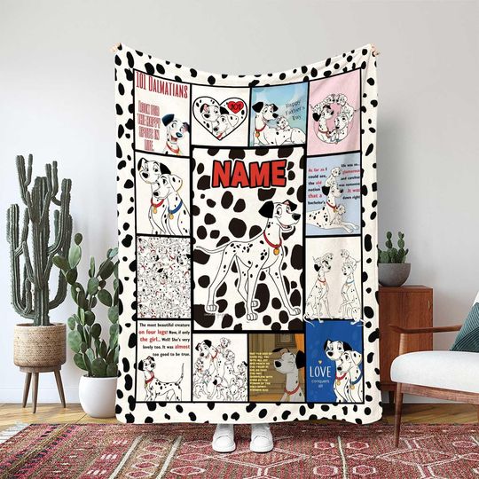 Discover Pongo Dalmatian Dog Blanket, 101 Dalmatians Father Gift, Picture Frame Pongo Dog Character Blanket, Disney Dad Dog Bedroom Decor