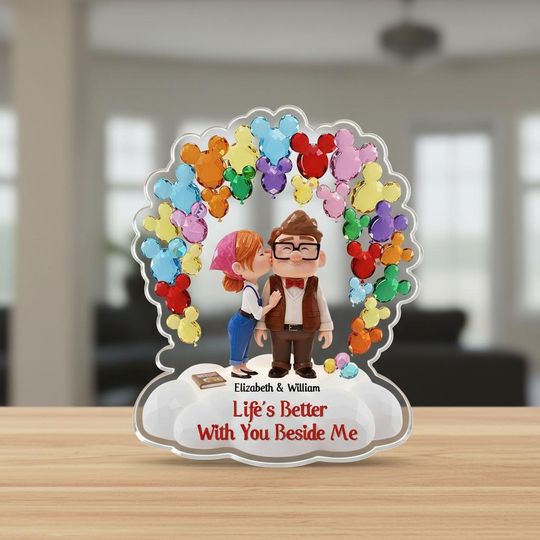 Carl And Ellie Acrylic Plaque, Disney Couple Shaped Acrylic Plaque, Up Movie Love Sign, Custom Keepsake Valentines Day Gifts