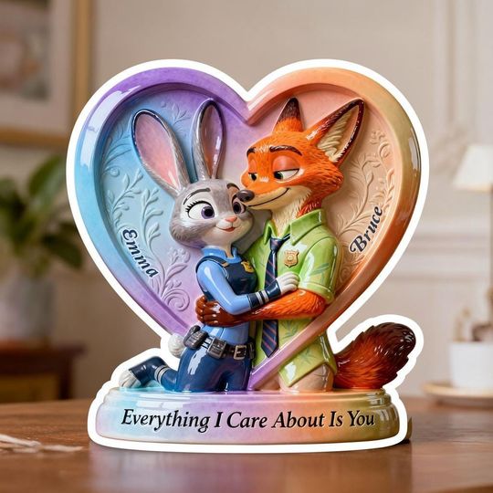 Discover Nick And Judy Acrylic Plaque, Disney Couple Shaped Acrylic Plaque, Zootopia Love Sign, Disney Romantic Keepsake Valentines Day Gift