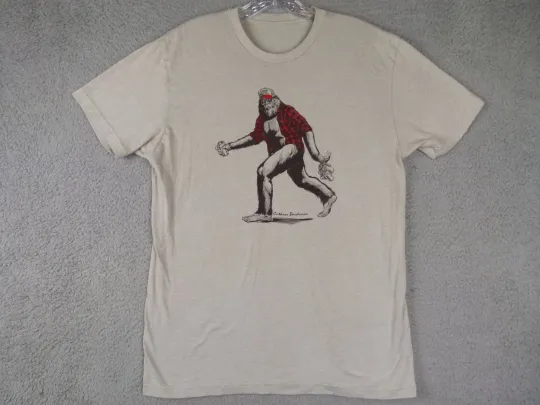 Discover Ales To Trails Mens Large Light Gray Outdoor Beerdman Bigfoot T-Shirt