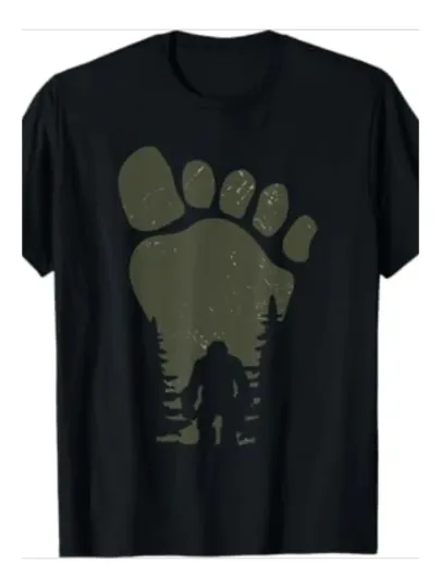 Discover Sasquatch Footprints Forest Graphic T-Shirt Men’s, Crew Neck Short Sleeve